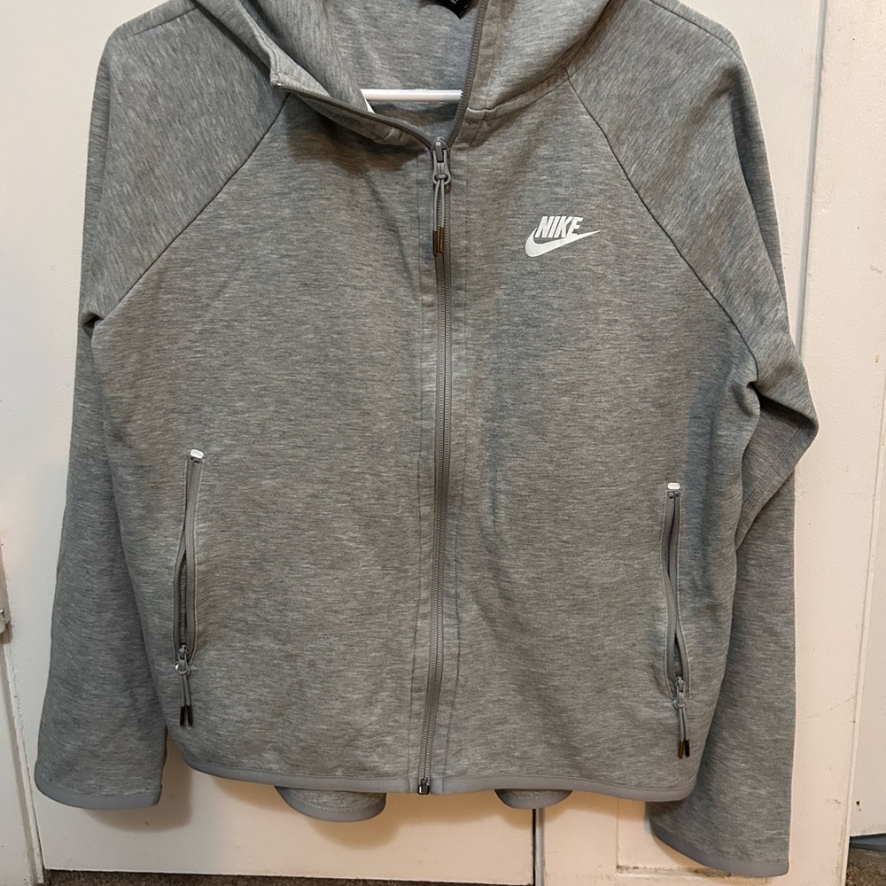 Nike Heather Gray Full-Zip Hoodie M pockets